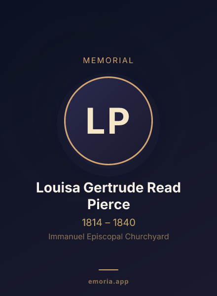 Memorial portrait of Louisa Gertrude Read Pierce