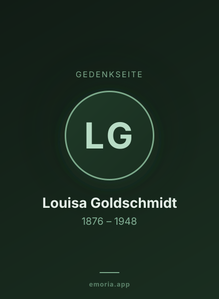 Gedenkportrait von Louisa Goldschmidt