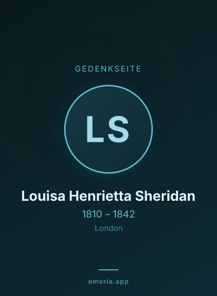 Gedenkportrait von Louisa Henrietta Sheridan