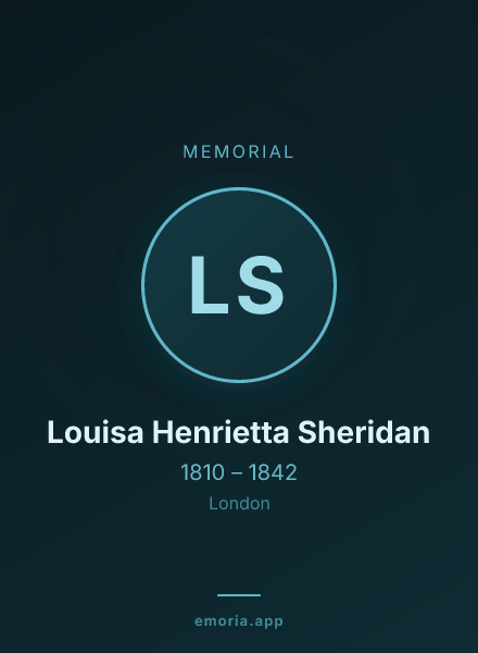 Memorial portrait of Louisa Henrietta Sheridan