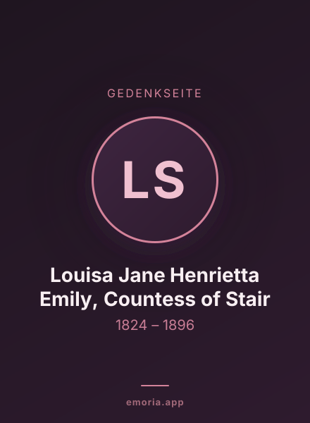 Gedenkportrait von Louisa Jane Henrietta Emily, Countess of Stair