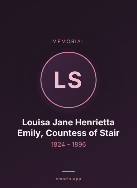 Memorial portrait of Louisa Jane Henrietta Emily, Countess of Stair