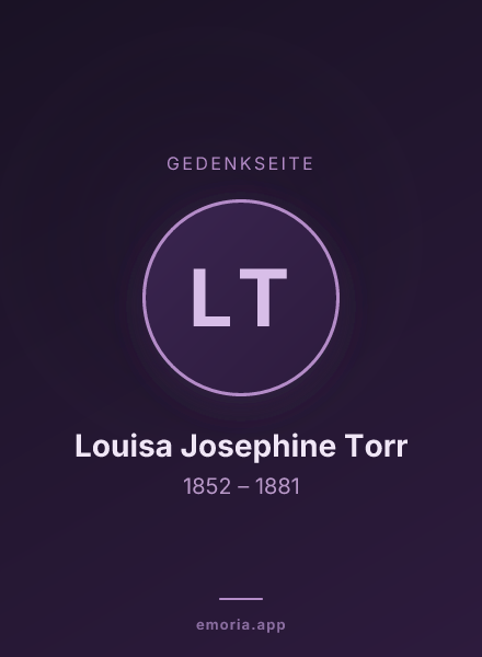 Gedenkportrait von Louisa Josephine Torr