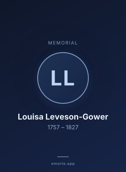 Memorial portrait of Louisa Leveson-Gower