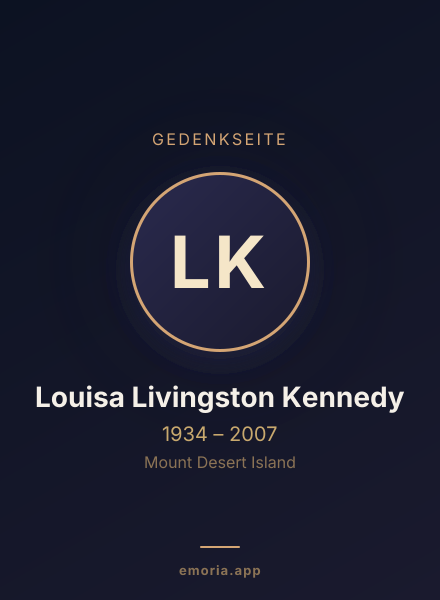 Gedenkportrait von Louisa Livingston Kennedy