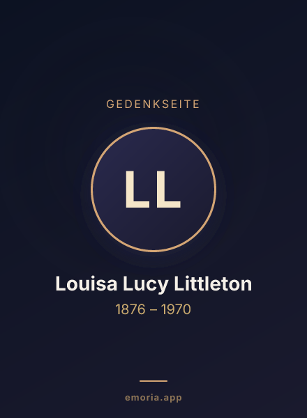 Gedenkportrait von Louisa Lucy Littleton