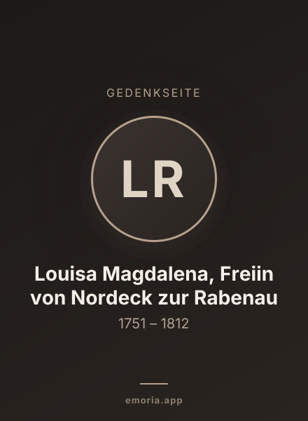 Gedenkportrait von Louisa Magdalena, Freiin von Nordeck zur Rabenau