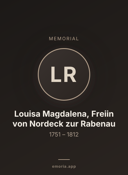 Memorial portrait of Louisa Magdalena, Freiin von Nordeck zur Rabenau