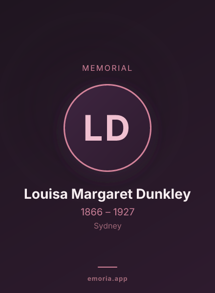 Memorial portrait of Louisa Margaret Dunkley