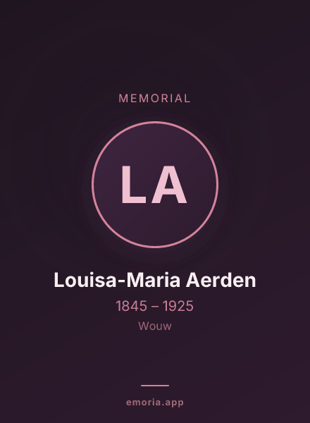 Memorial portrait of Louisa-Maria Aerden