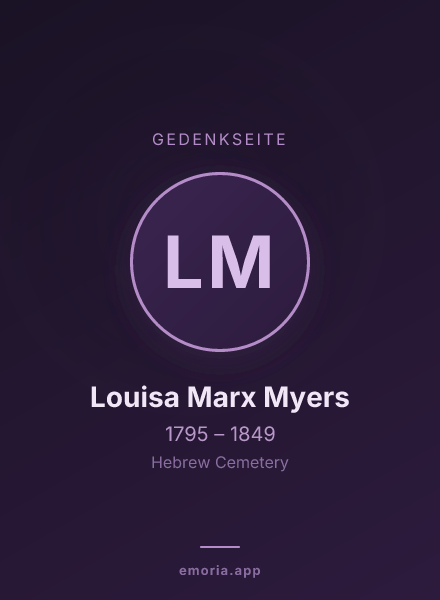 Gedenkportrait von Louisa Marx Myers