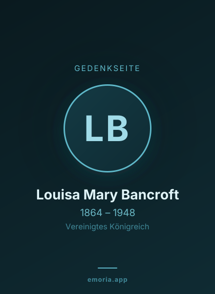 Gedenkportrait von Louisa Mary Bancroft