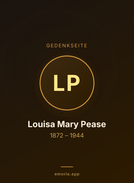 Gedenkportrait von Louisa Mary Pease