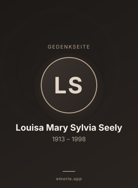 Gedenkportrait von Louisa Mary Sylvia Seely