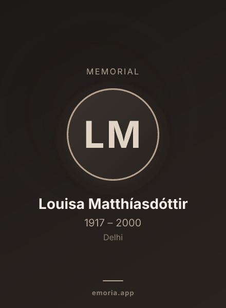 Memorial portrait of Louisa Matthíasdóttir