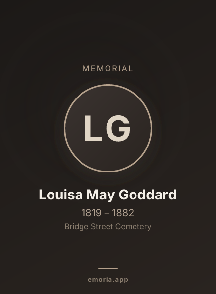 Memorial portrait of Louisa May Goddard