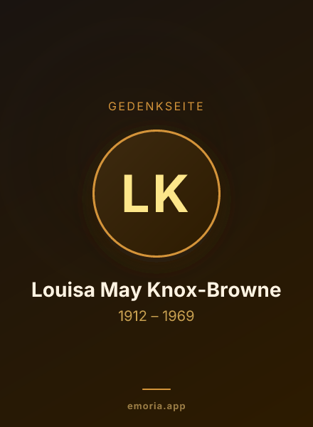 Gedenkportrait von Louisa May Knox-Browne