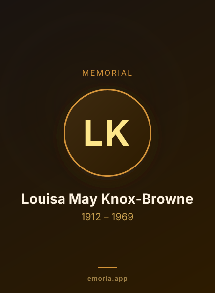 Memorial portrait of Louisa May Knox-Browne