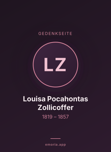 Gedenkportrait von Louisa Pocahontas Zollicoffer