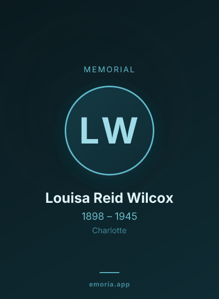 Memorial portrait of Louisa Reid Wilcox