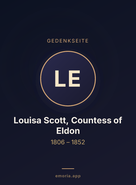Gedenkportrait von Louisa Scott, Countess of Eldon
