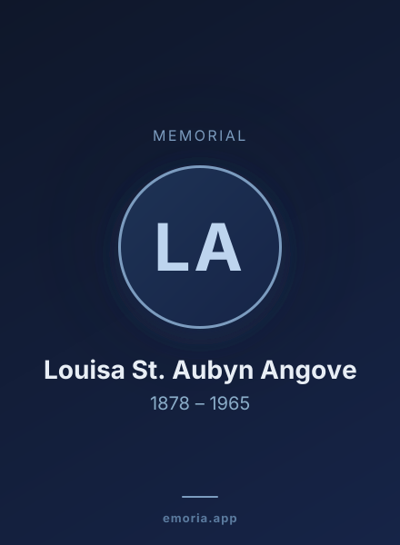 Memorial portrait of Louisa St. Aubyn Angove