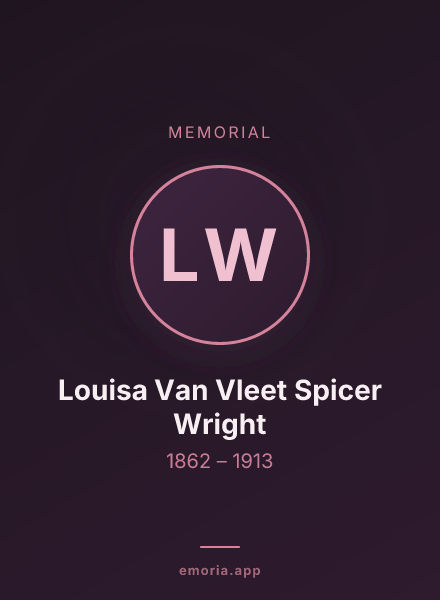 Memorial portrait of Louisa Van Vleet Spicer Wright