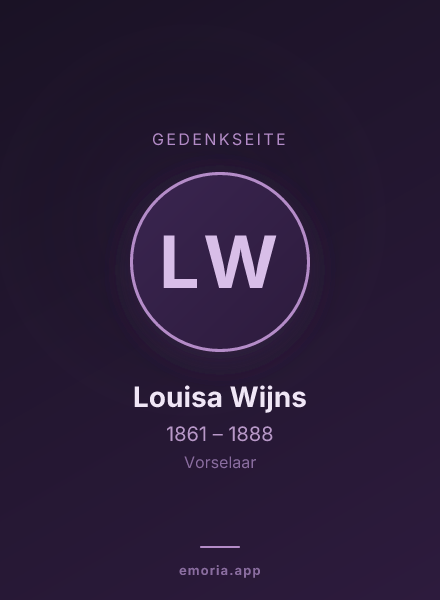 Gedenkportrait von Louisa Wijns