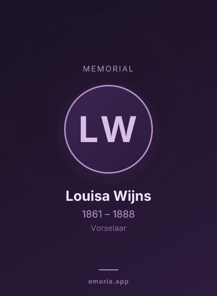 Memorial portrait of Louisa Wijns