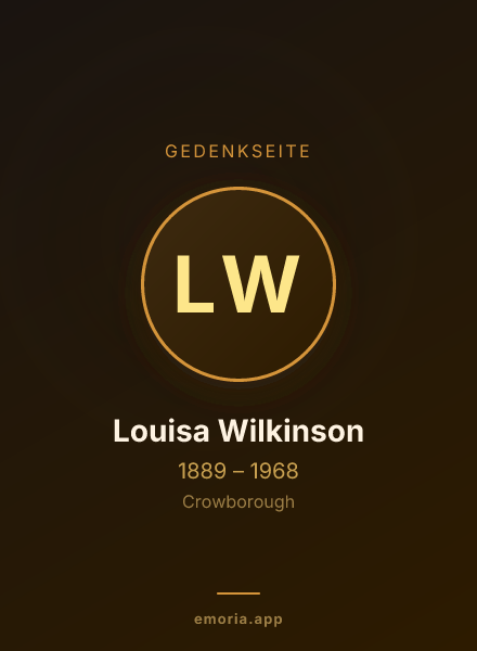 Gedenkportrait von Louisa Wilkinson