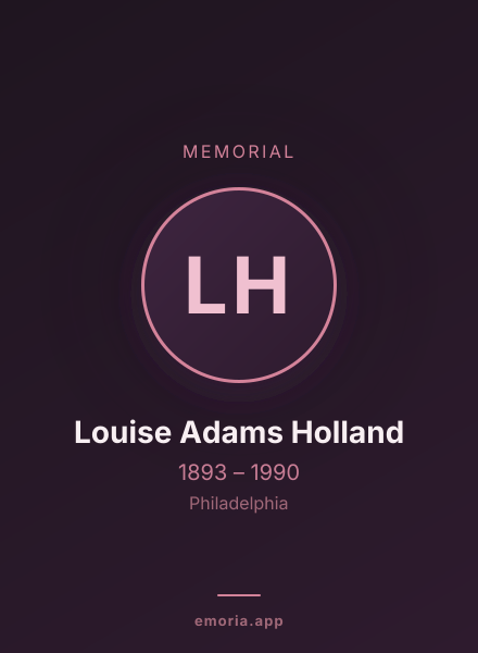 Memorial portrait of Louise Adams Holland