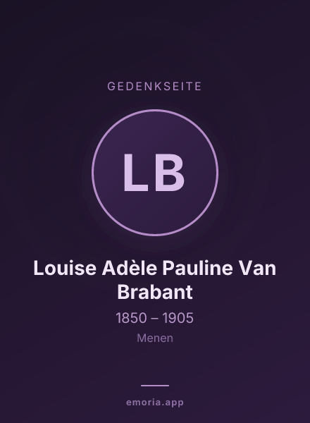 Gedenkportrait von Louise Adèle Pauline Van Brabant