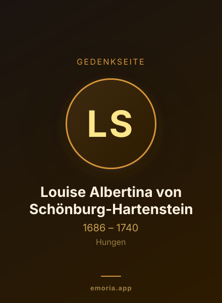 Gedenkportrait von Louise Albertina von Schönburg-Hartenstein