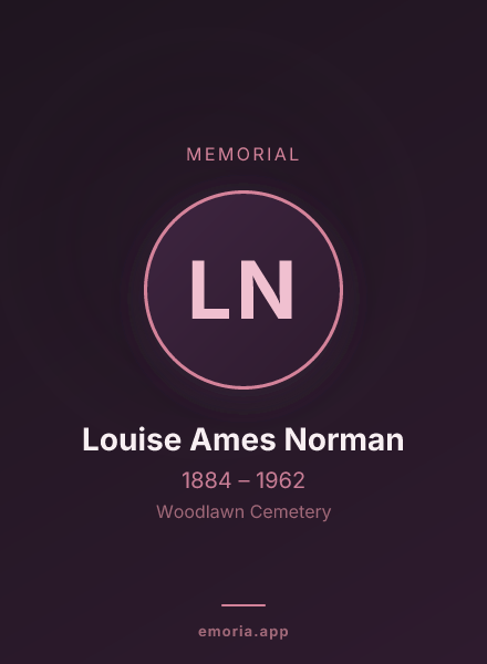 Memorial portrait of Louise Ames Norman