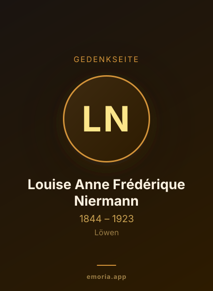 Gedenkportrait von Louise Anne Frédérique Niermann