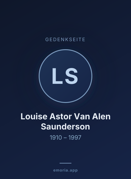 Gedenkportrait von Louise Astor Van Alen Saunderson