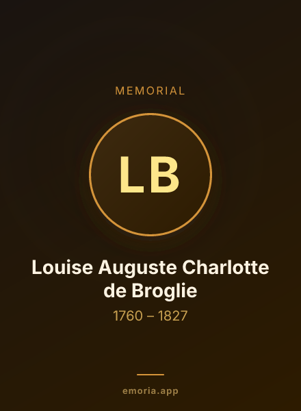 Memorial portrait of Louise Auguste Charlotte de Broglie