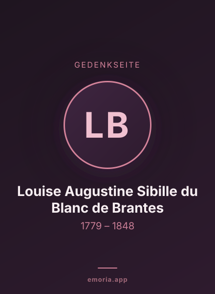 Gedenkportrait von Louise Augustine Sibille du Blanc de Brantes