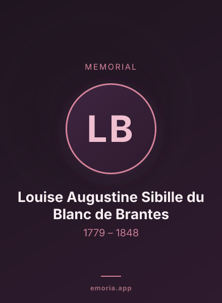 Memorial portrait of Louise Augustine Sibille du Blanc de Brantes