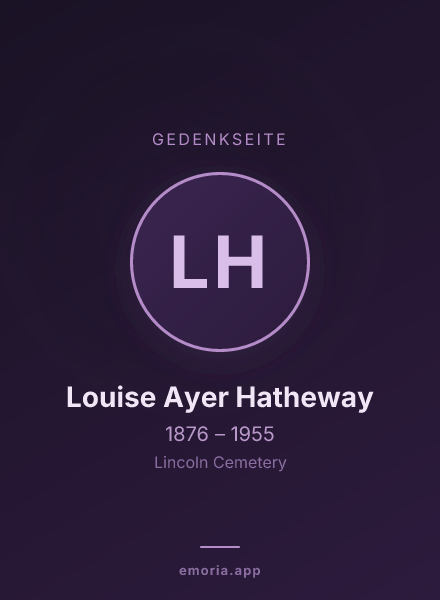 Gedenkportrait von Louise Ayer Hatheway