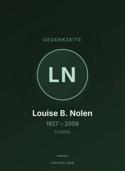 Gedenkportrait von Louise B. Nolen