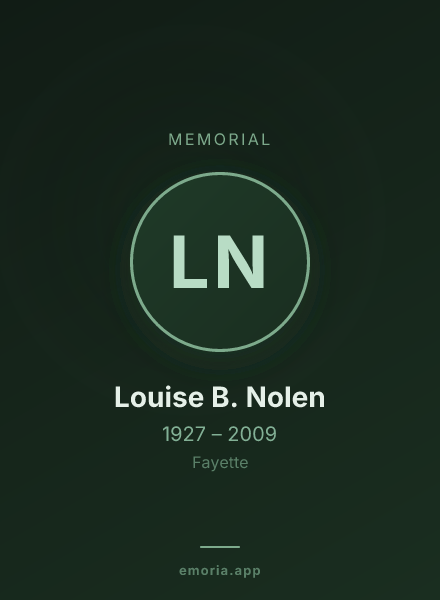 Memorial portrait of Louise B. Nolen