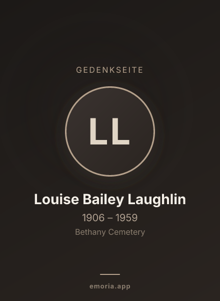 Gedenkportrait von Louise Bailey Laughlin