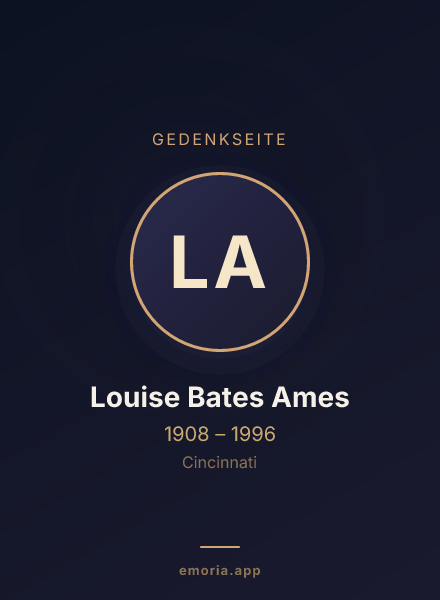 Gedenkportrait von Louise Bates Ames