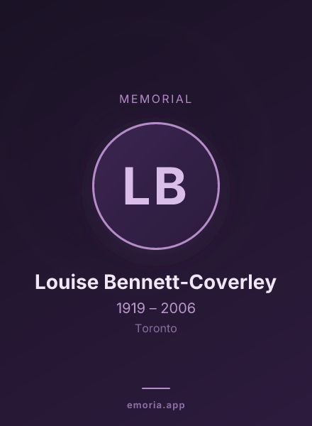 Memorial portrait of Louise Bennett-Coverley