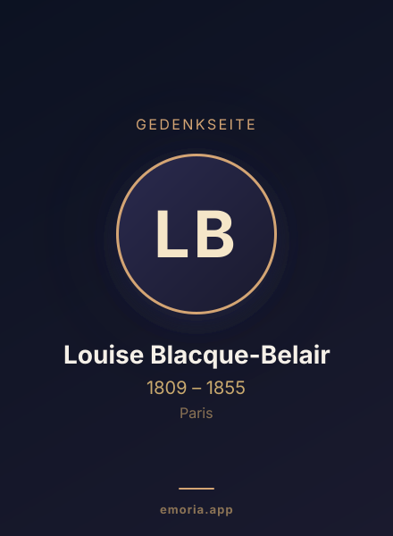 Gedenkportrait von Louise Blacque-Belair