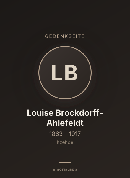 Gedenkportrait von Louise Brockdorff-Ahlefeldt