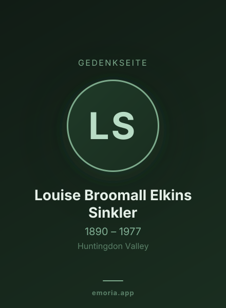 Gedenkportrait von Louise Broomall Elkins Sinkler