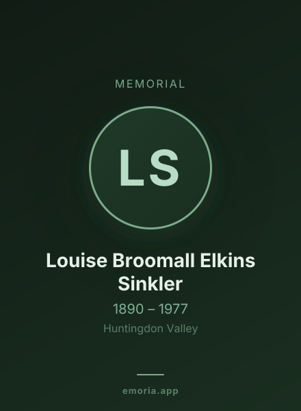 Memorial portrait of Louise Broomall Elkins Sinkler