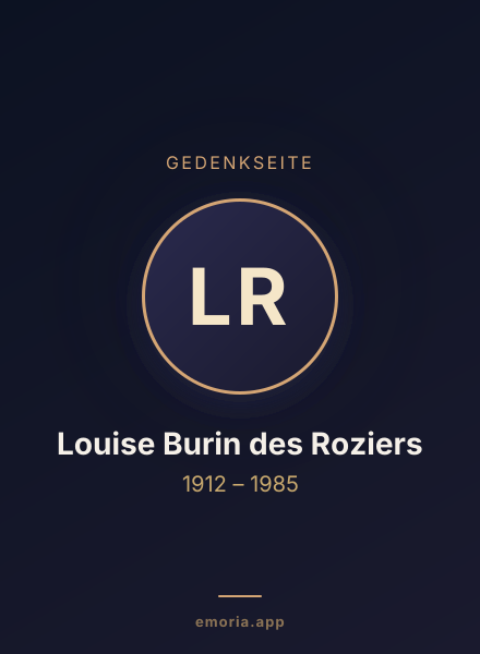 Gedenkportrait von Louise Burin des Roziers